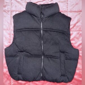 Black Quilted Puff Vest